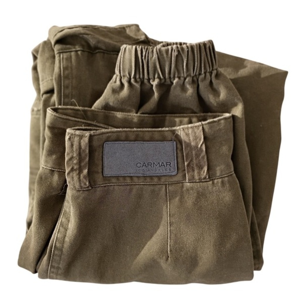 CARMAR CARMAR Olive Green Distressed Cargo Pants Size 26 VTG Grunge Style - Picture 15 of 15